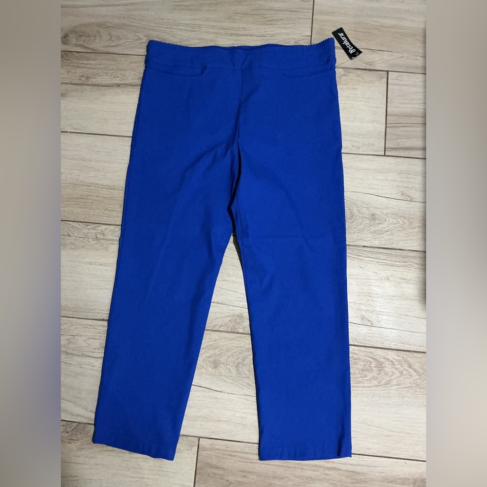 PETALURA Women's Vibrant Blue Straight Leg Pants - Picture 9 of 13